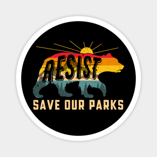 FDT Resist Bear, Save Our Parks, Alt US National Parks, Bear Nature Magnet